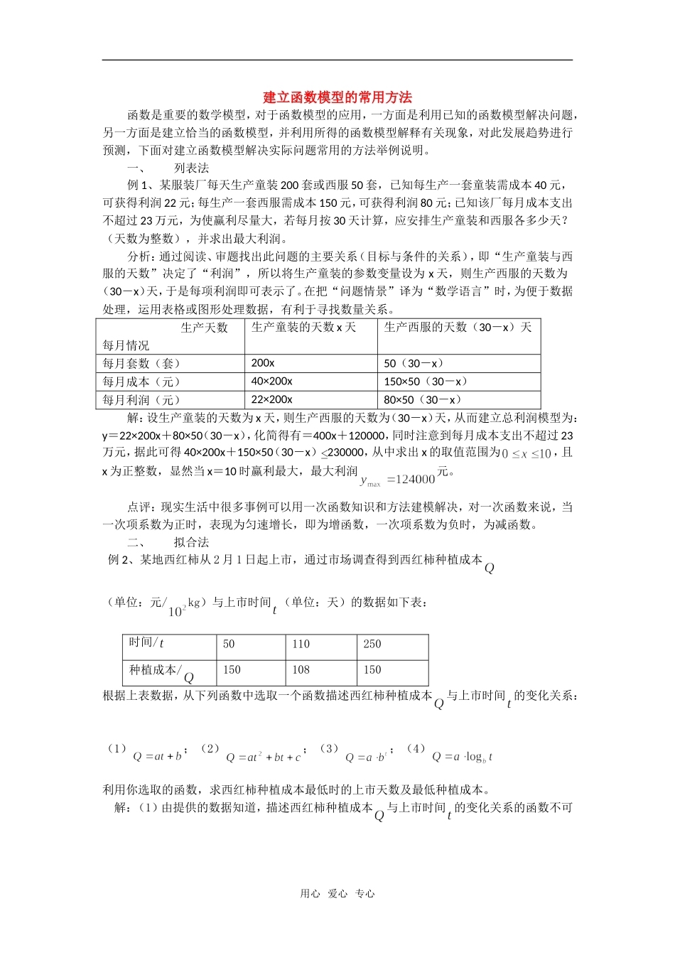 高考数学复习点拨 建立函数模型的常用方法_第1页