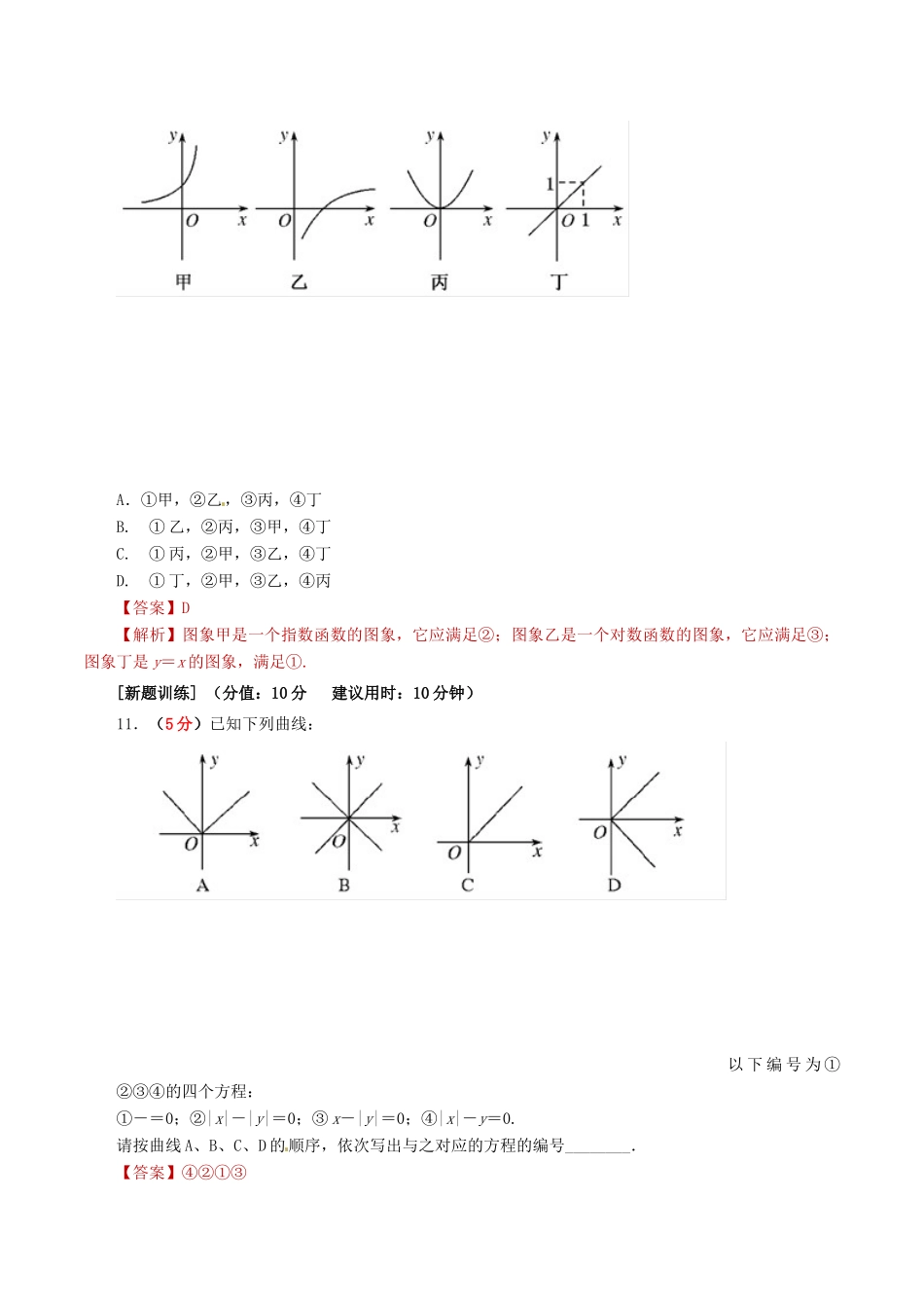 高考数学 课时09 函数的图象滚动精准测试卷 文-人教版高三全册数学试题_第2页