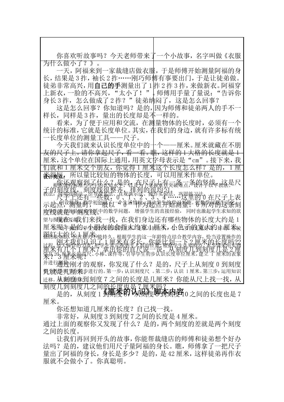 《厘米的认识》微课程设计方案_第2页