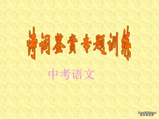 中考语文诗词鉴赏专题训练北师大版