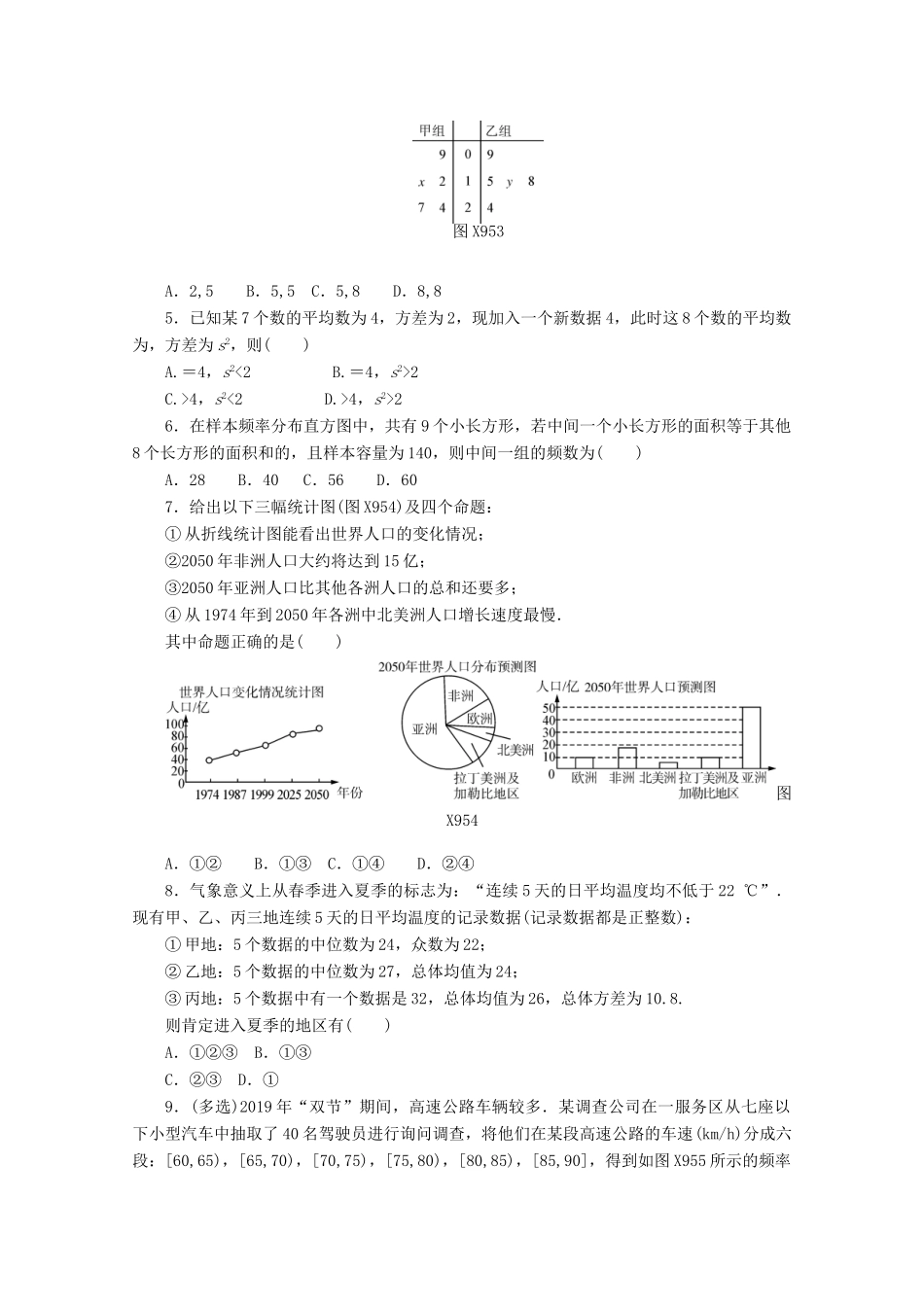 高考数学一轮知能训练 第九章 概率与统计 第5讲 用样本估计总体（含解析）-人教版高三全册数学试题_第2页