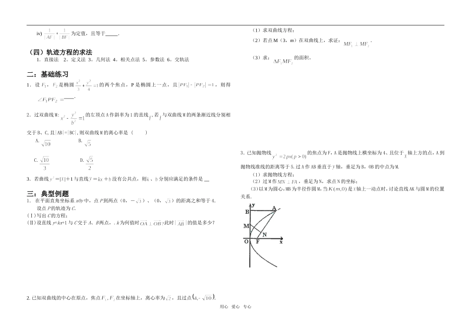 圆锥曲线定义（专题之二）_第2页
