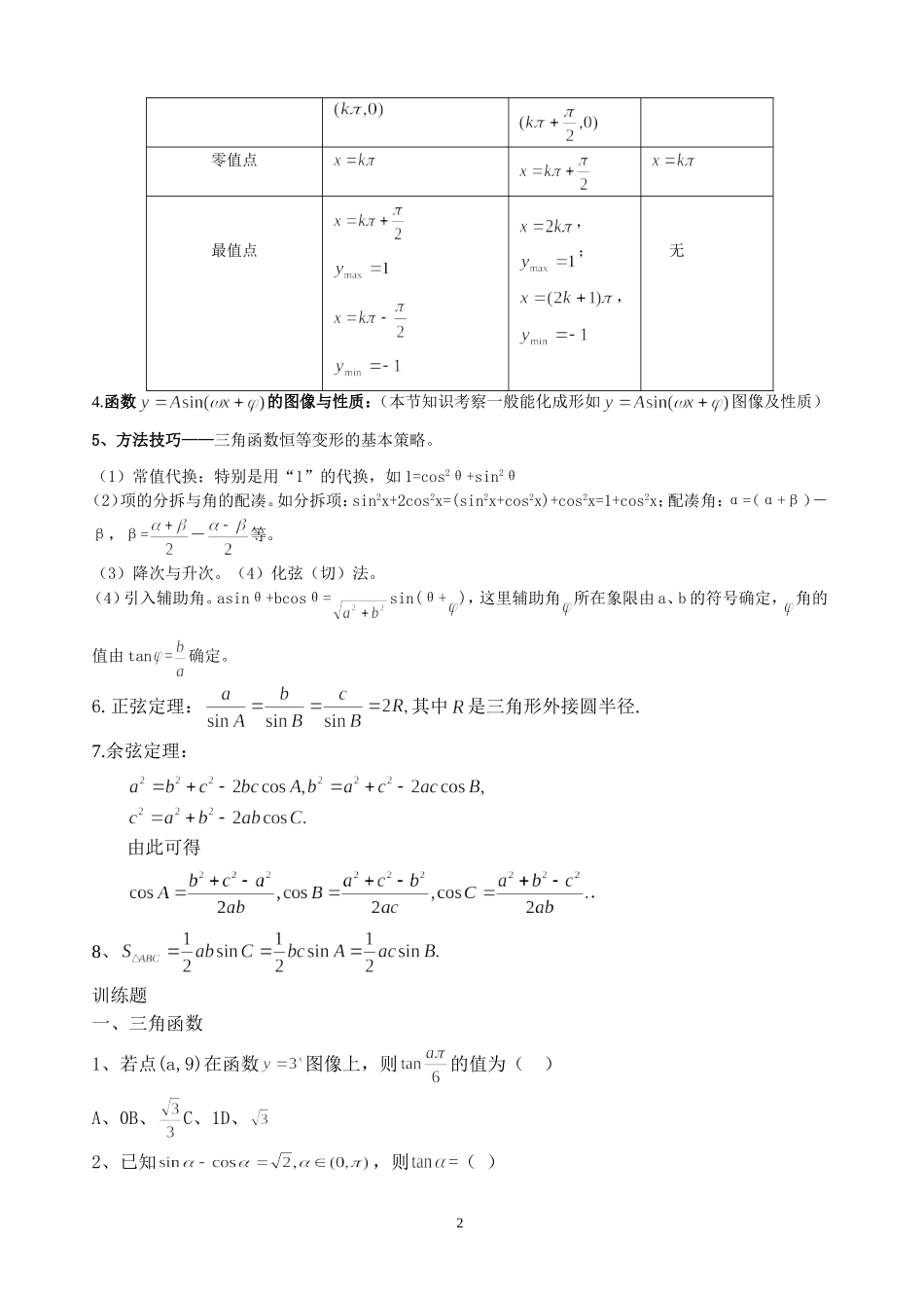 专题三角函数及解三角形_第2页