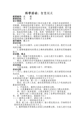 大班谈璐科学活动有趣的拼摆