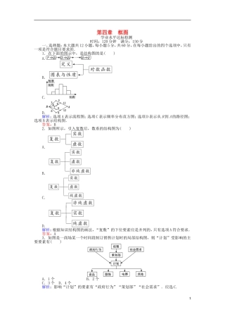 高中数学 第四章 框图学业水平达标检测 新人教B版选修1-2-新人教B版高二选修1-2数学试题