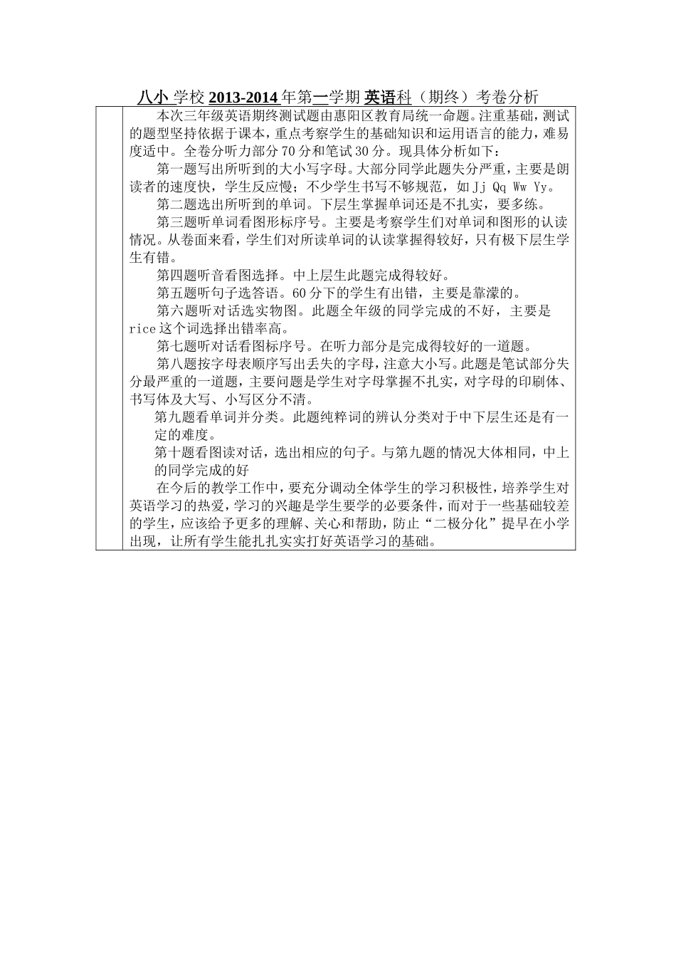 英语考卷分析_第1页