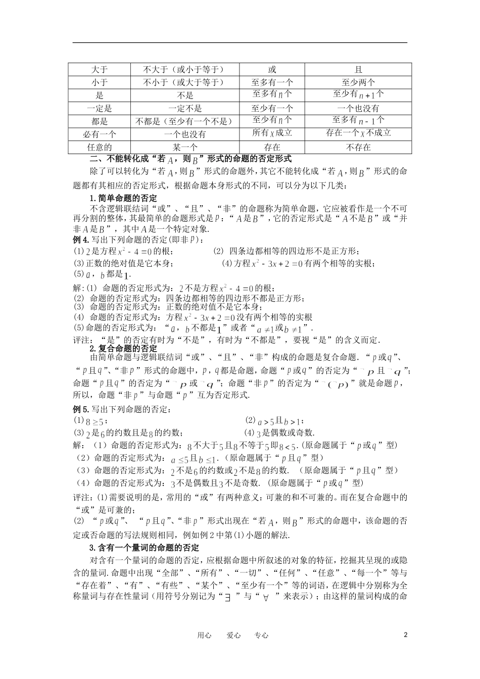高考数学复习点拨 “命题的否定”与“否命题”_第2页