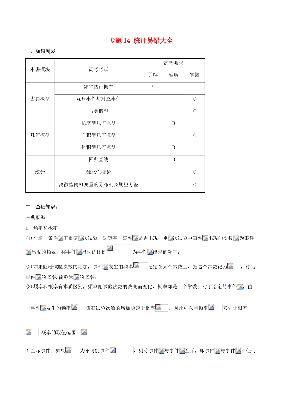 高考数学 破解命题陷阱 专题14 统计易错大全-人教版高三全册数学试题_第1页