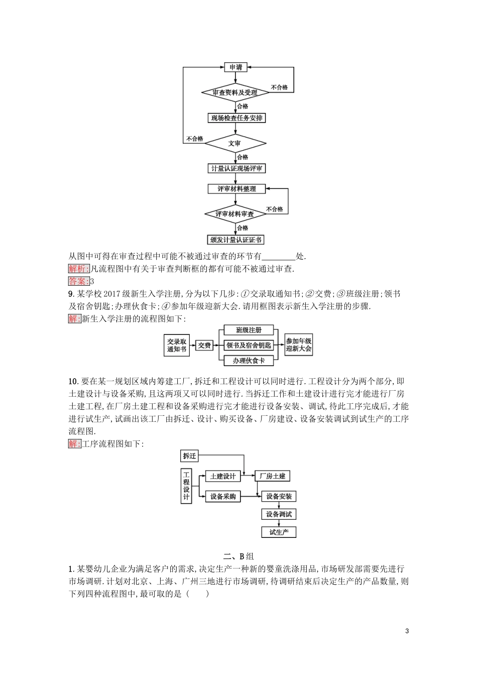 高中数学 第四章 框图 4.1 流程图课后训练案巩固提升（含解析）新人教A版选修1-2-新人教A版高二选修1-2数学试题_第3页