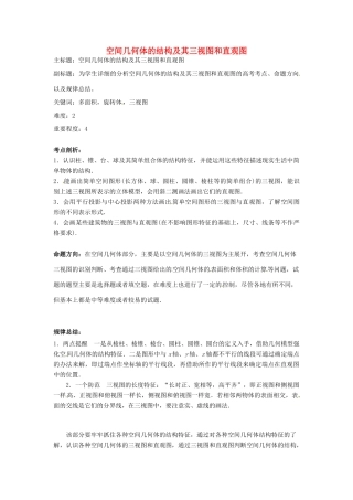高考数学复习 专题03 立体几何 空间几何体的结构及其三视图和直观图考点剖析-人教版高三全册数学试题