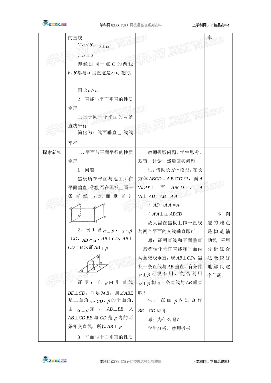 直线与平面垂直平面与平面垂直的性质_第2页
