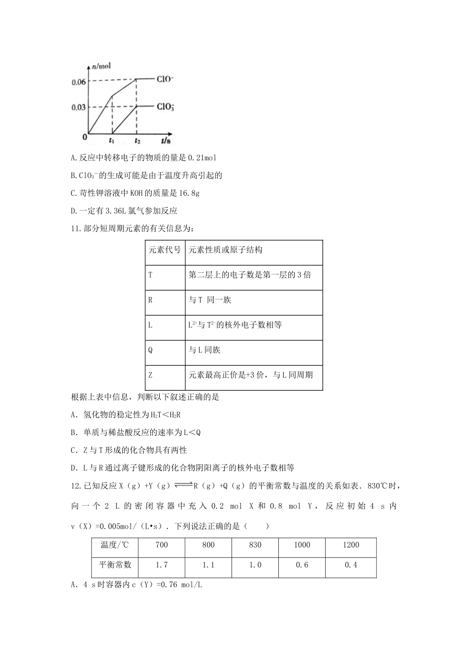 山东省滕州市夏庄镇高三化学一轮复习第三周自测题-人教版高三全册化学试题_第3页