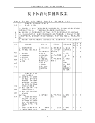 初二男生体育与健康教案集 (2)