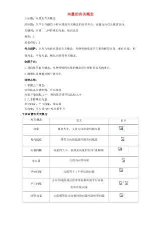高考数学复习 专题07 平面向量 向量的有关概念考点剖析-人教版高三全册数学试题