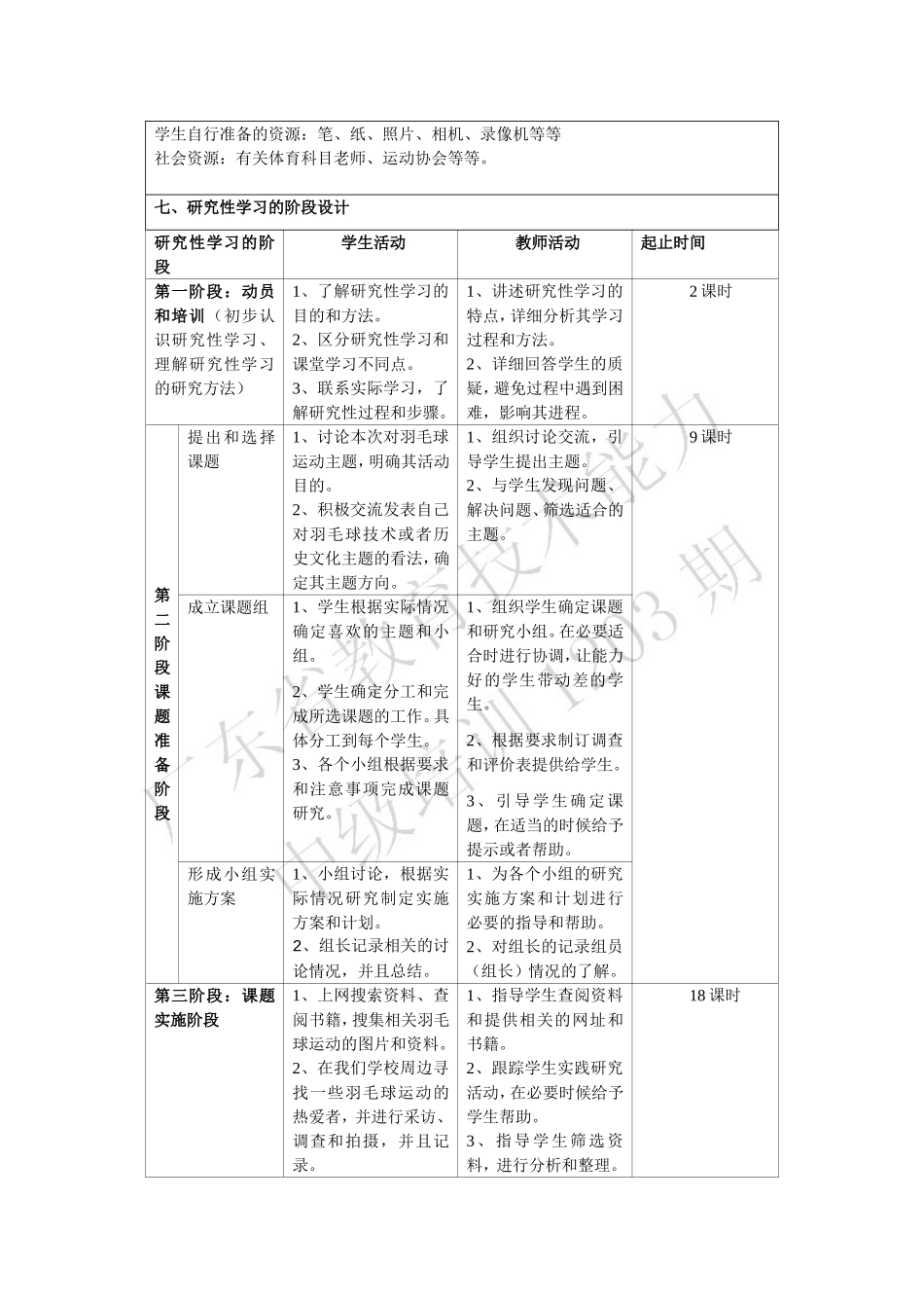 羽毛球研究性学习设计_第3页
