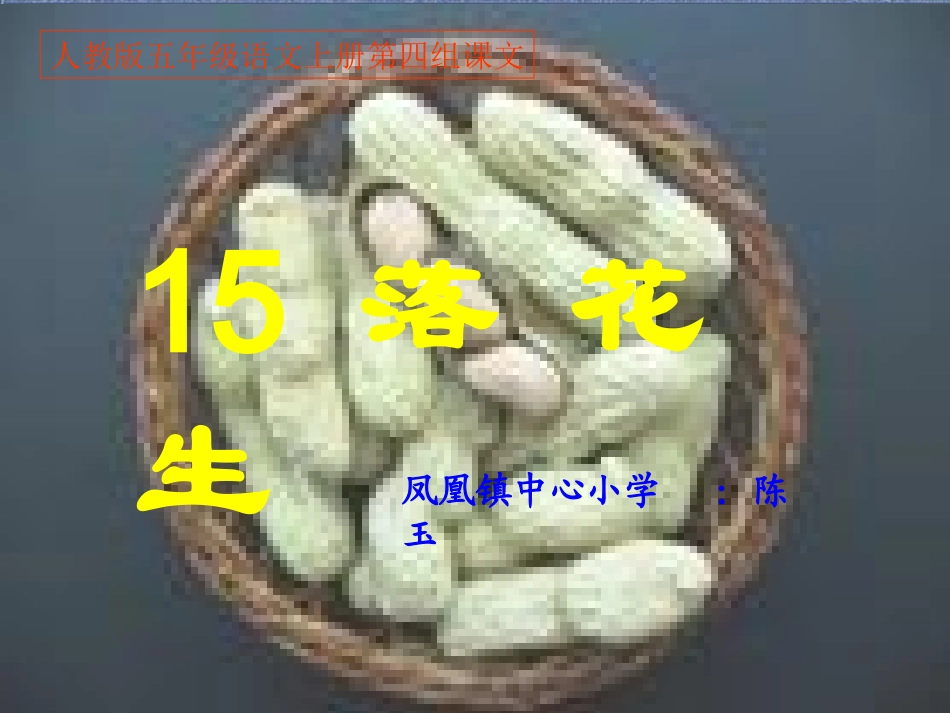人教版五年级语文上册第四组《15落花生》PPT课件_第1页