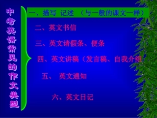 中考英语常见的作文类型