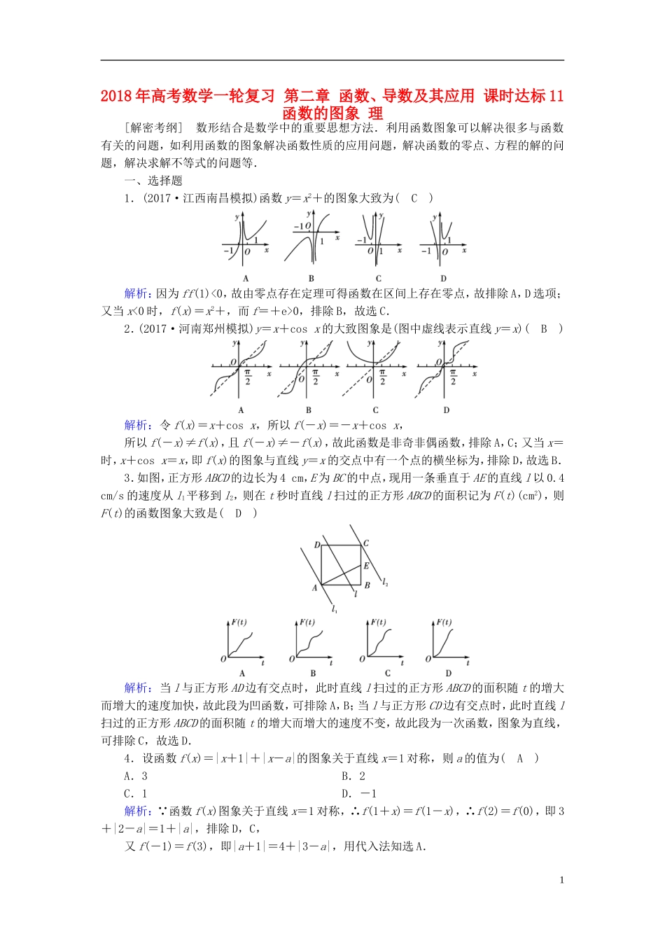 高考数学一轮复习 第二章 函数、导数及其应用 课时达标11 函数的图象 理-人教版高三全册数学试题_第1页