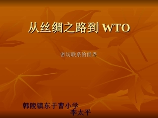 从丝绸之路到WTO课件