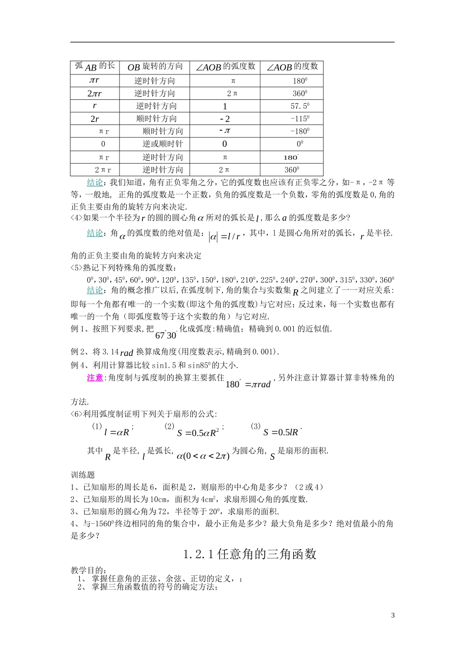 艺术生高考数学复习资料.大纲人教版_第3页