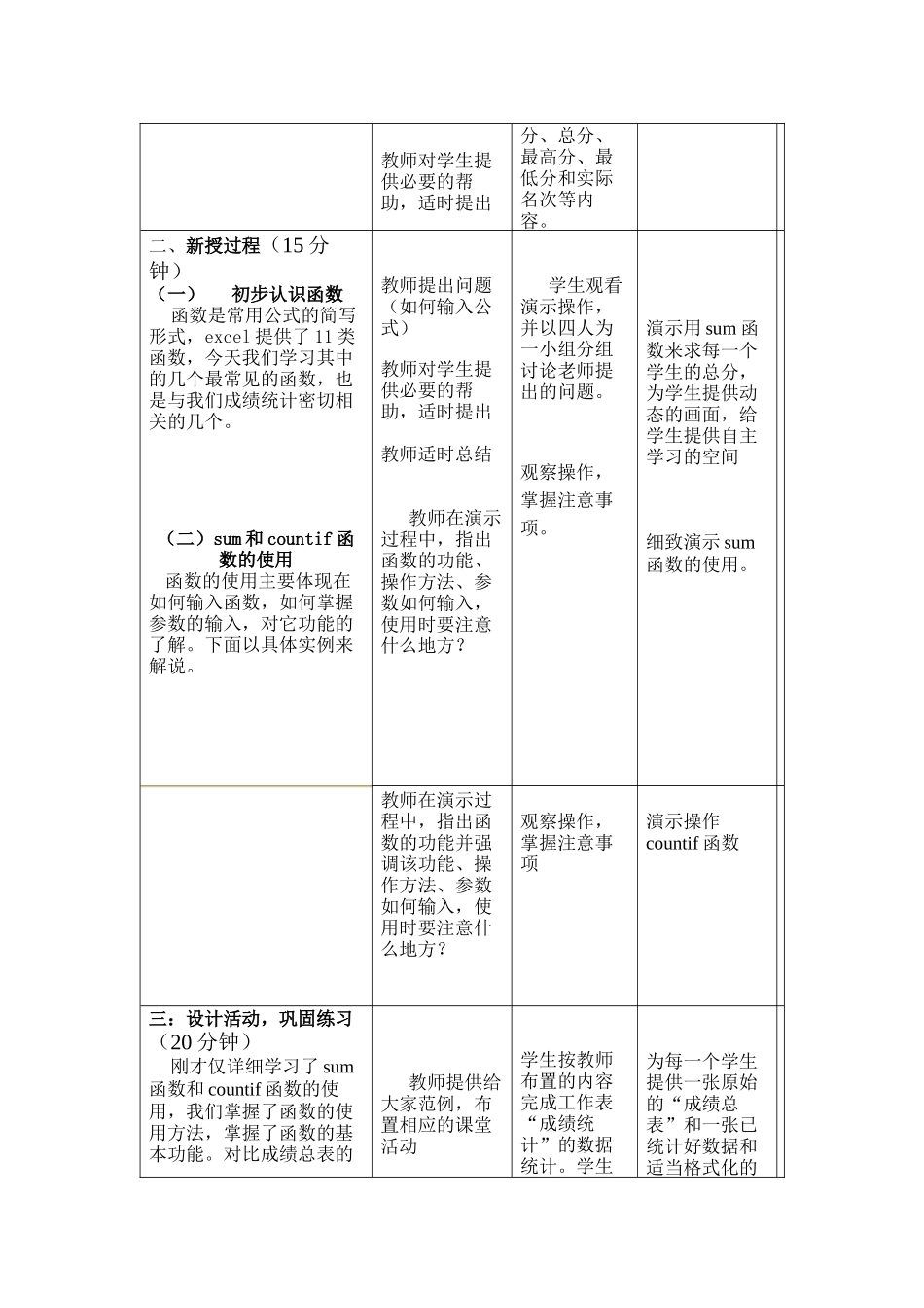 《EXCEL函数的使用》项目教学法教学案例设计_第3页