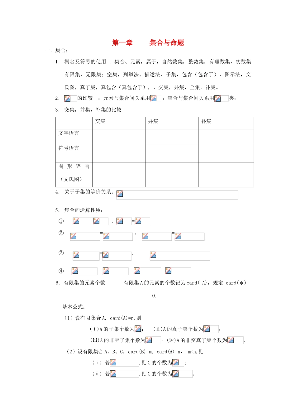 上海高一数学第一章集合与命题复习_第1页