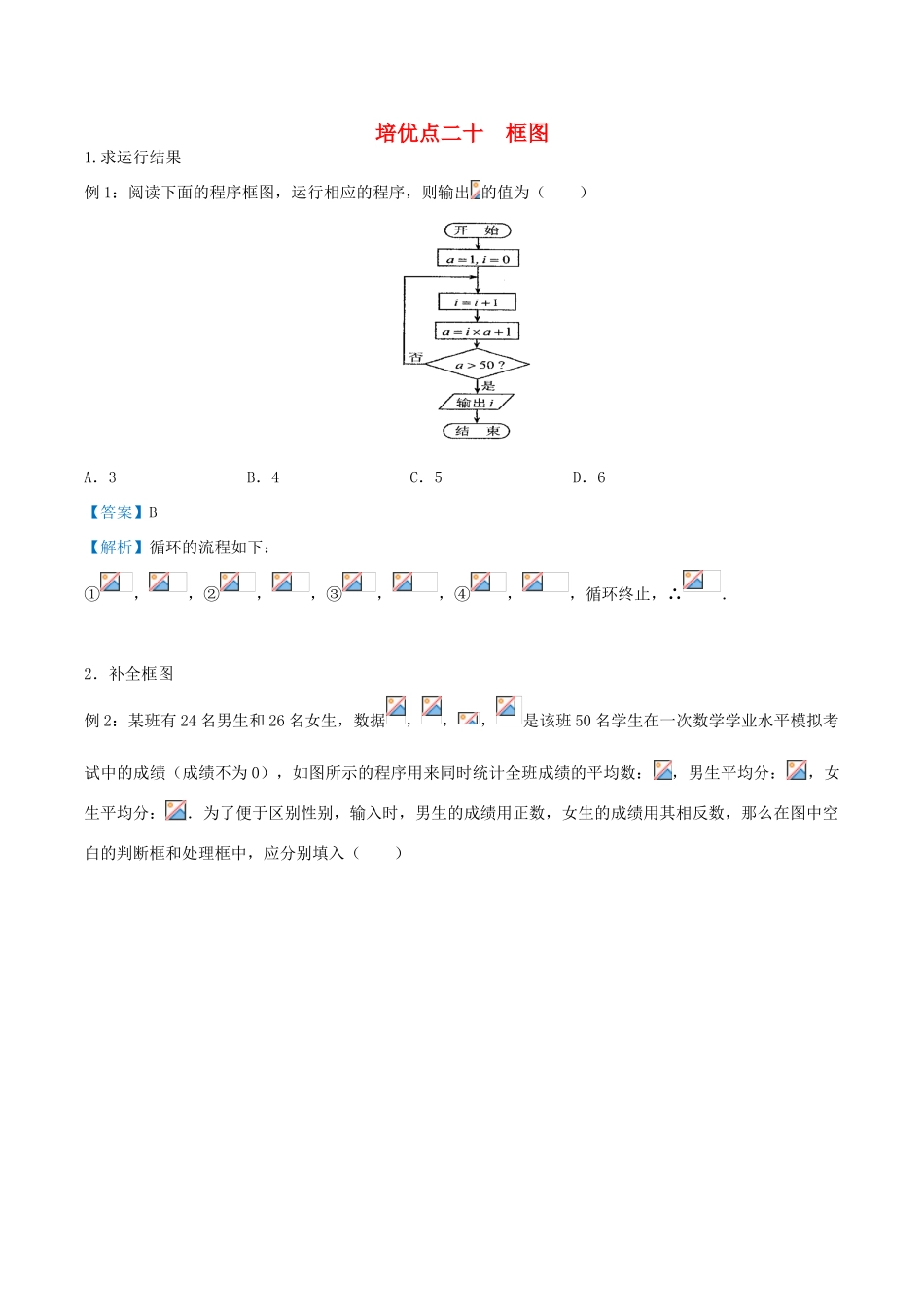 高考数学 专题二十 框图精准培优专练 文-人教版高三全册数学试题_第1页
