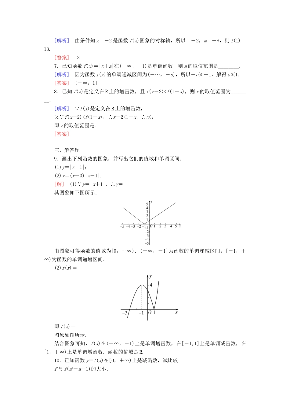高中数学 课后作业19 函数的单调性 新人教A版必修第一册-新人教A版高一第一册数学试题_第2页