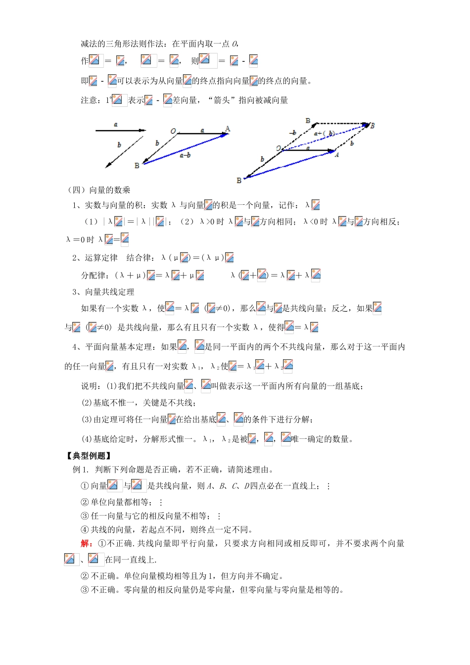 向量的概念及表示、向量的线性运算知识精讲 苏教版_第3页