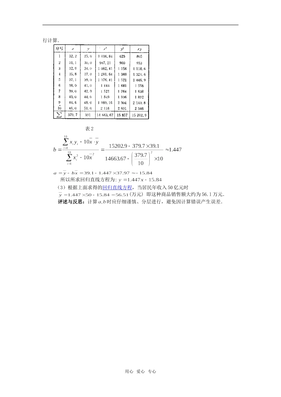 高考数学复习点拨 评说回归直线方程的方方面面‘_第3页