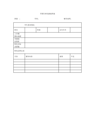 学困生转化跟踪档案