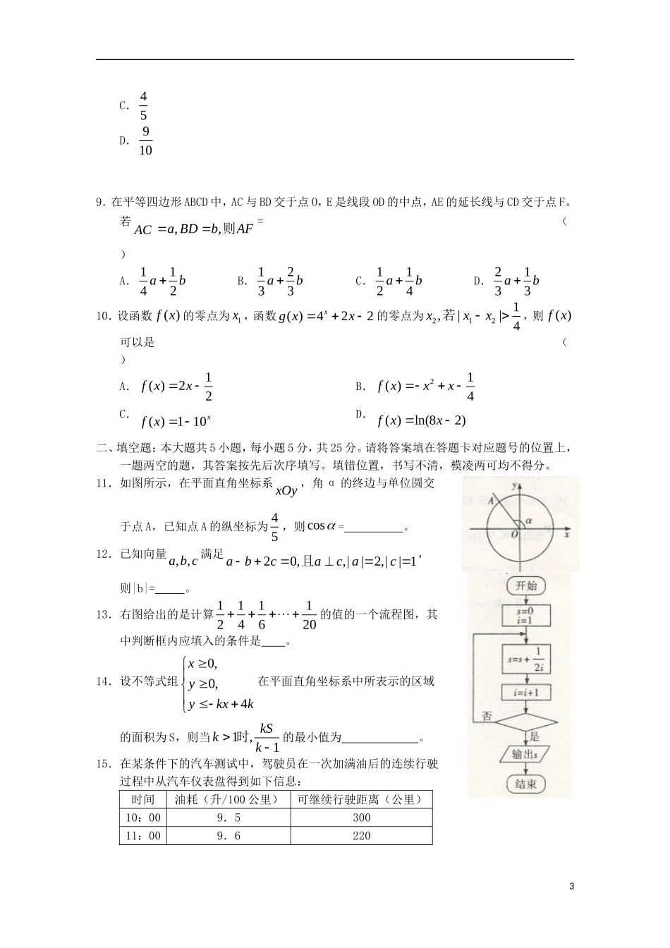 湖北省武汉市部分学校11-12学年高三数学新起点调研测试_第3页