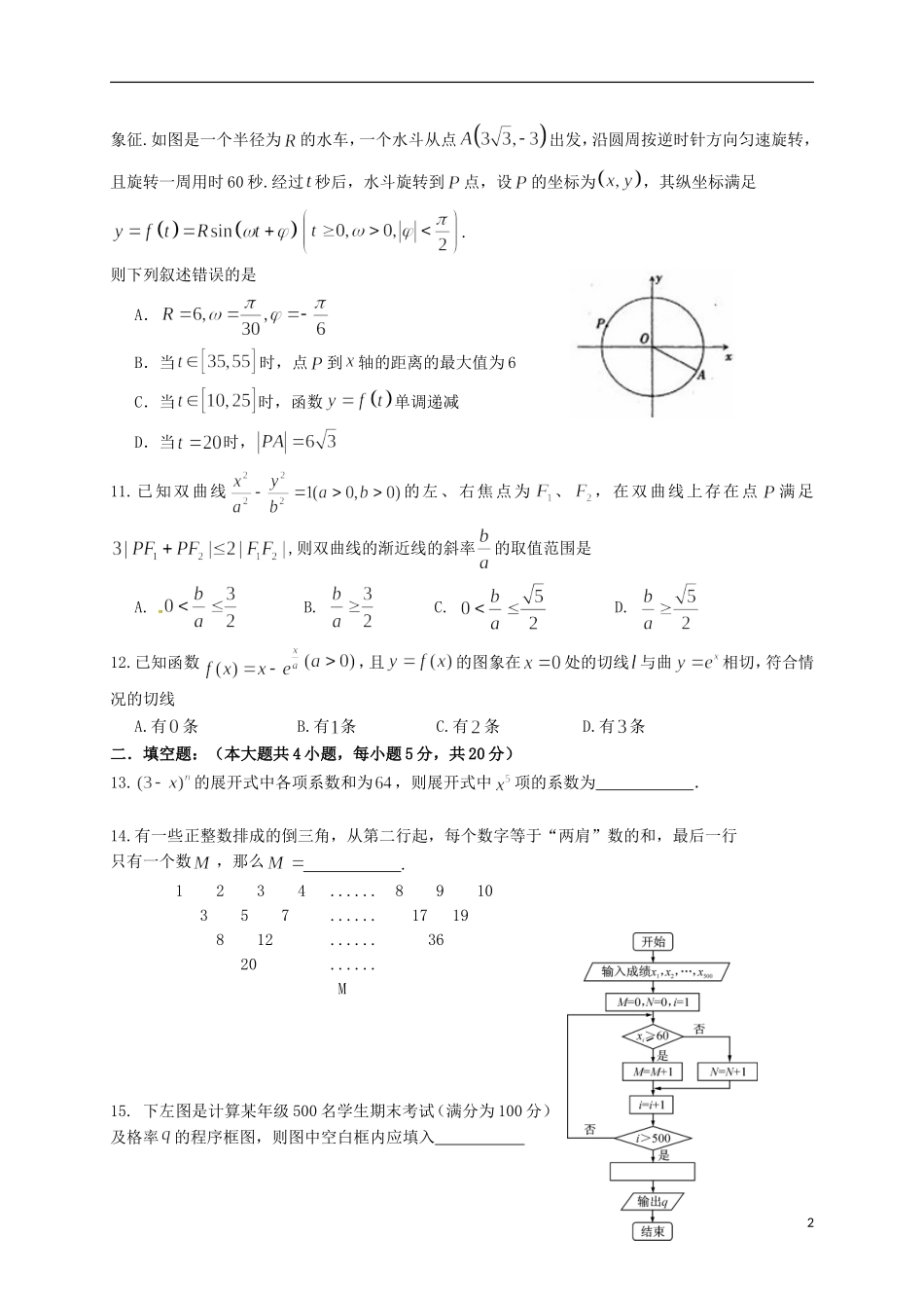 辽宁省沈阳市高三数学第九次模拟考试试题 理-人教版高三全册数学试题_第2页
