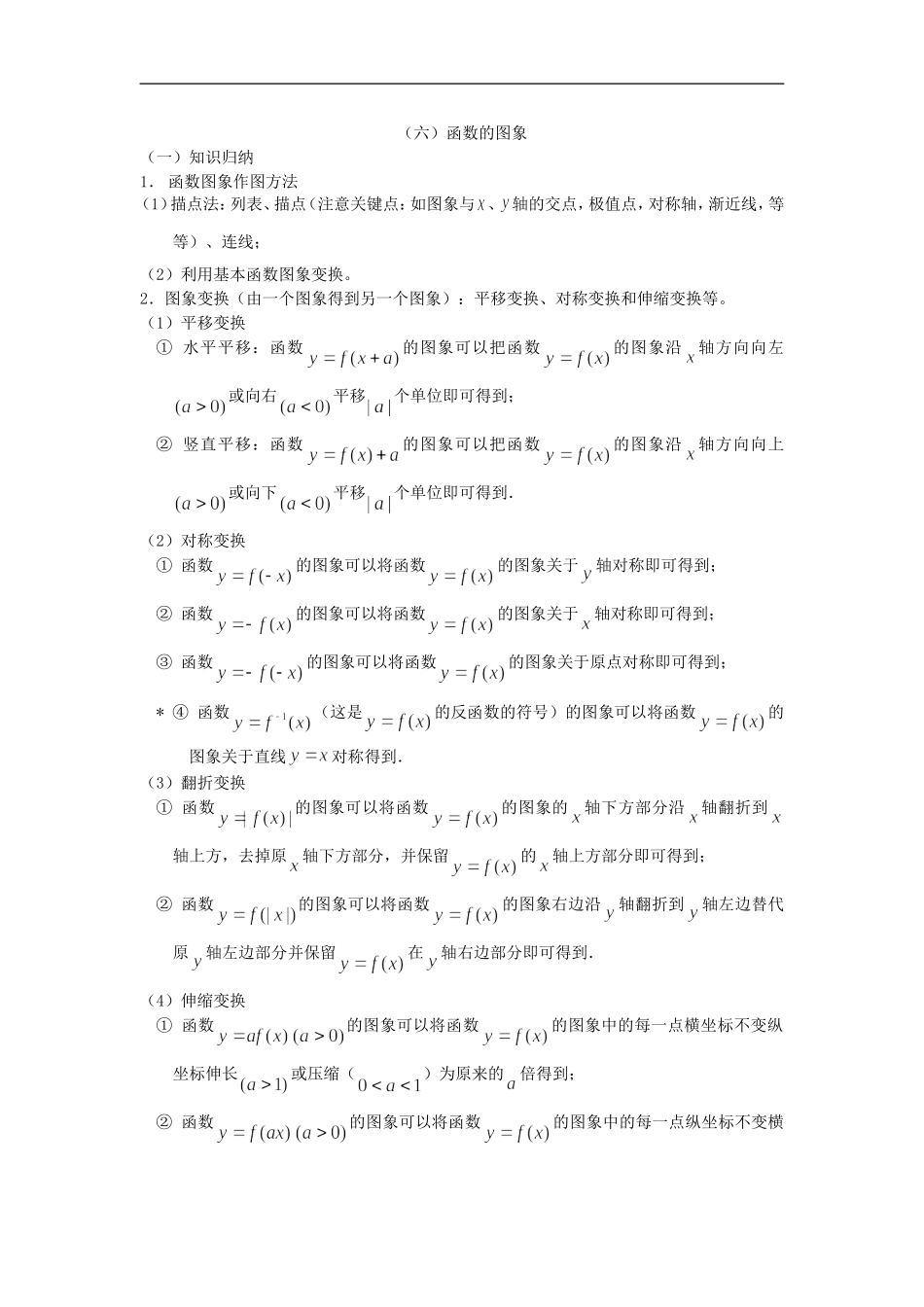 广东饶平二中高三数学高考一轮复习：函数的图象_第1页