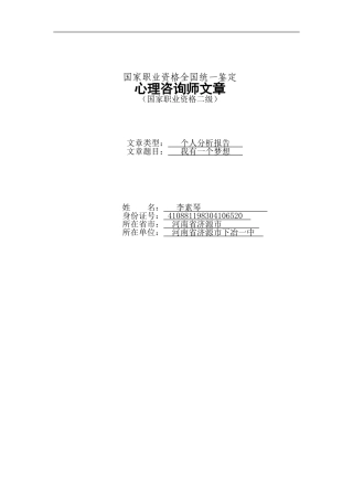 【论文】自我分析报告-我有一个梦想B