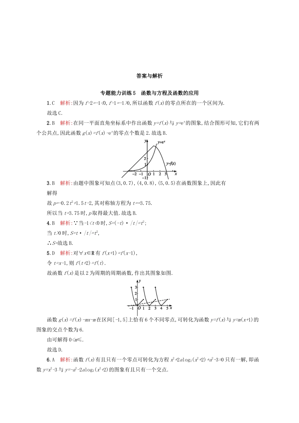 高优指导高考数学二轮复习 专题能力训练5 函数与方程及函数的应用 文-人教版高三全册数学试题_第3页