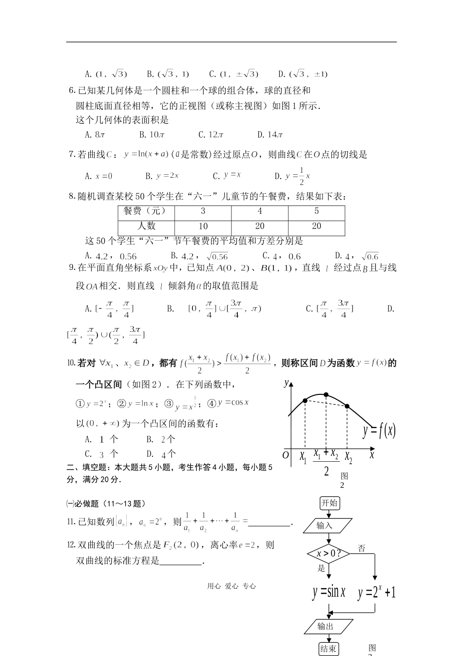 文科数学二模试题_第2页