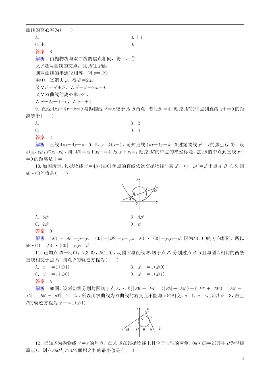 高考数学一轮复习 第九章 单元测试卷-人教版高三全册数学试题_第2页
