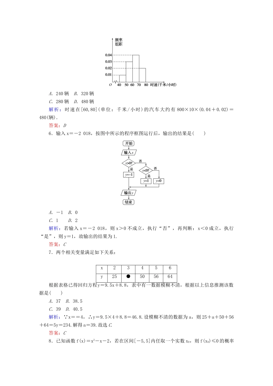 高中数学 模块质量检测 新人教A版必修3-新人教A版高一必修3数学试题_第2页