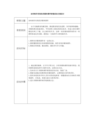 如何制作有效的多媒体课件