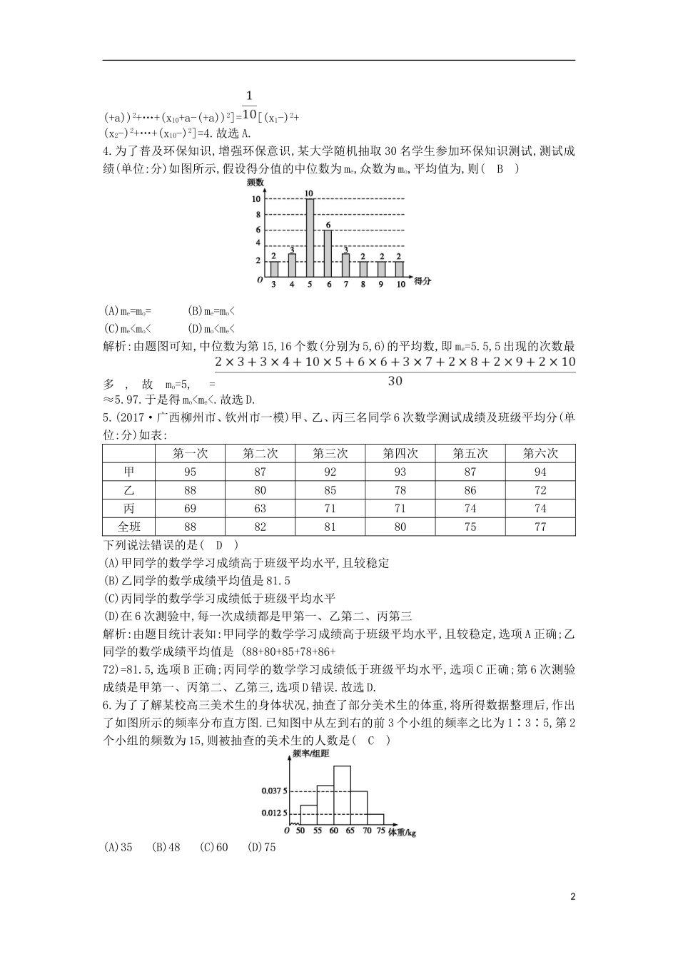 高考数学一轮复习 第九篇 统计与统计案例 第2节 用样本估计总体训练 理 新人教版-新人教版高三全册数学试题_第2页