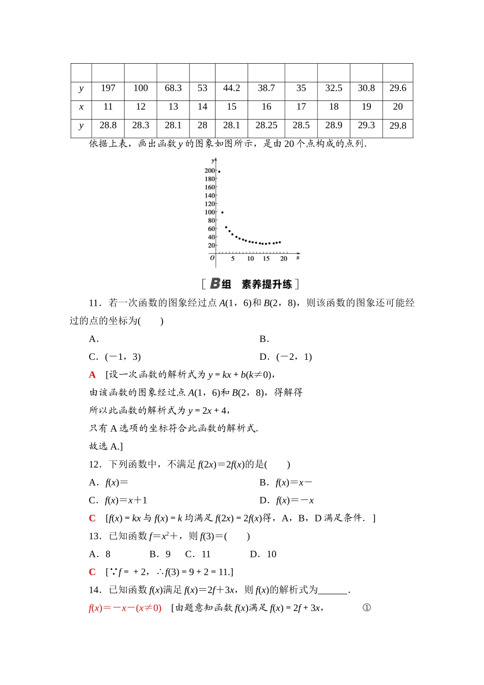 高中数学 课时分层作业15 函数的表示法（含解析）北师大版必修第一册-北师大版高一第一册数学试题_第3页