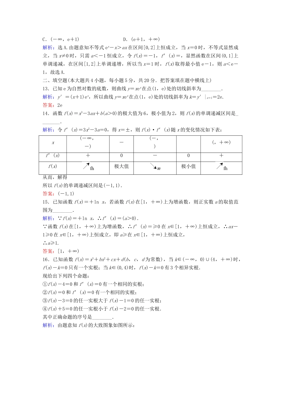 高考数学二轮复习 第1部分 小题速解方略—争取高分的先机 专题二 函数与导数综合提升训练 理-人教版高三全册数学试题_第3页