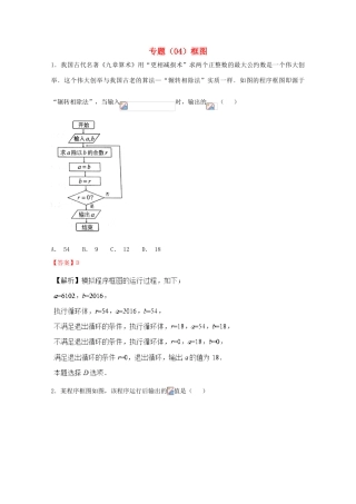 高考数学 专题04 框图小题精练B卷（含解析）-人教版高三全册数学试题