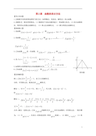 高考数学 考前最后一轮基础知识巩固之第二章 第2课 函数的表示方法
