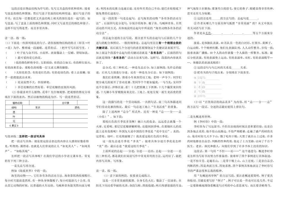 小学生作文入门小学作文基本功训练-3_写段训练_第2页