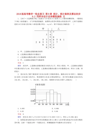 高考数学一轮总复习 第9章 统计、统计案例及算法初步 9.2 用样本估计总体模拟演练 文-人教版高三全册数学试题