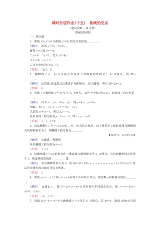 高中数学 课时分层作业15 曲线的交点 苏教版必修4-苏教版高一必修4数学试题