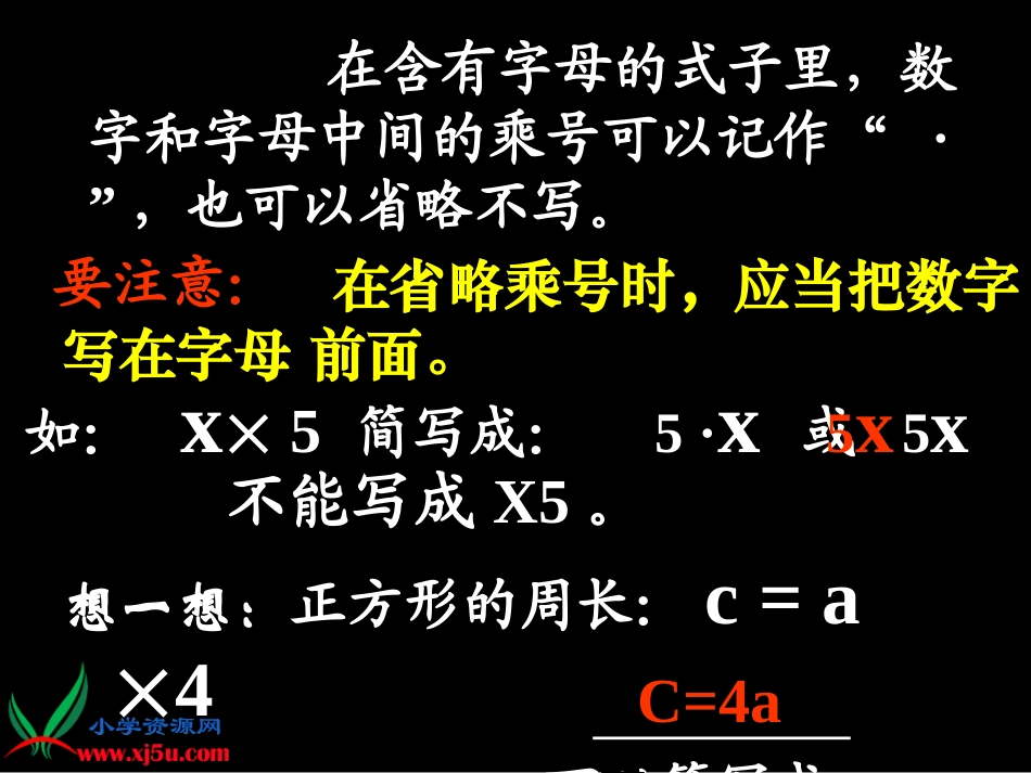 北师大版数学六年级下册《用字母表示数的复习》课件_第3页