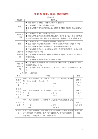 高考数学一轮复习 第11章 复数、算法、推理与证明章末总结分层演练 文-人教版高三全册数学试题